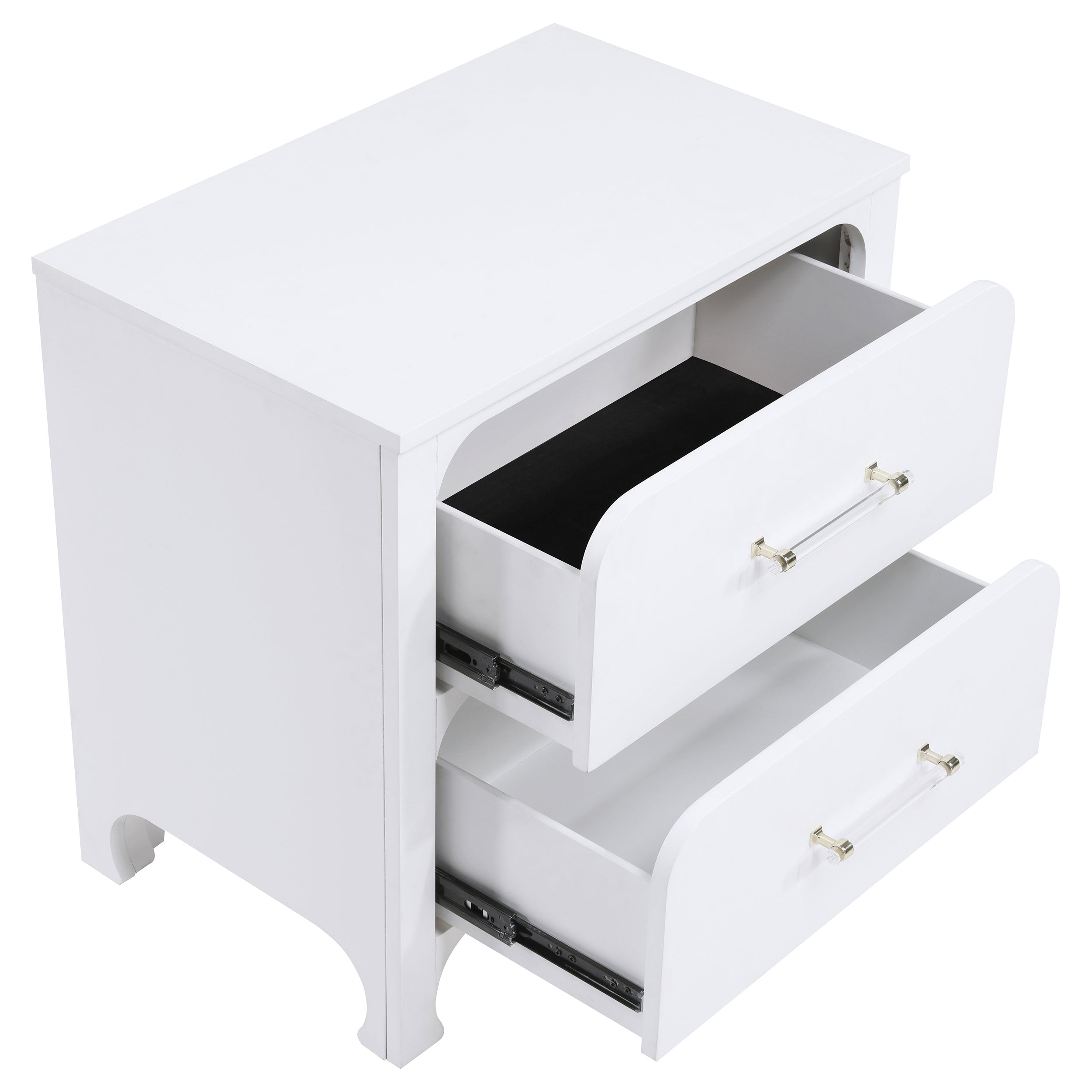 Anastasia 2-drawer Nightstand Bedside Table Pearl White