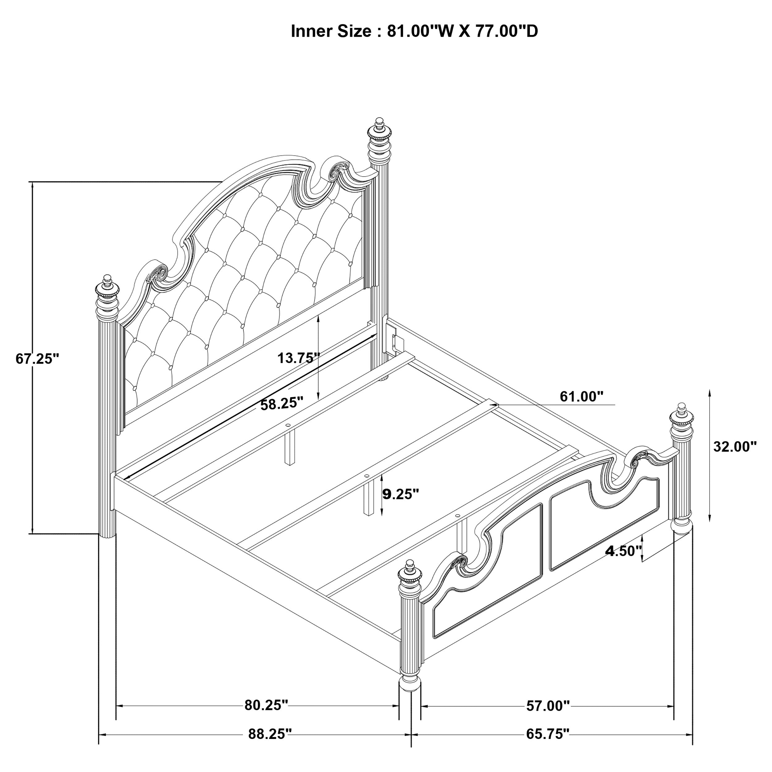 Celina   Bedroom Set with Upholstered Headboard Black and Beige