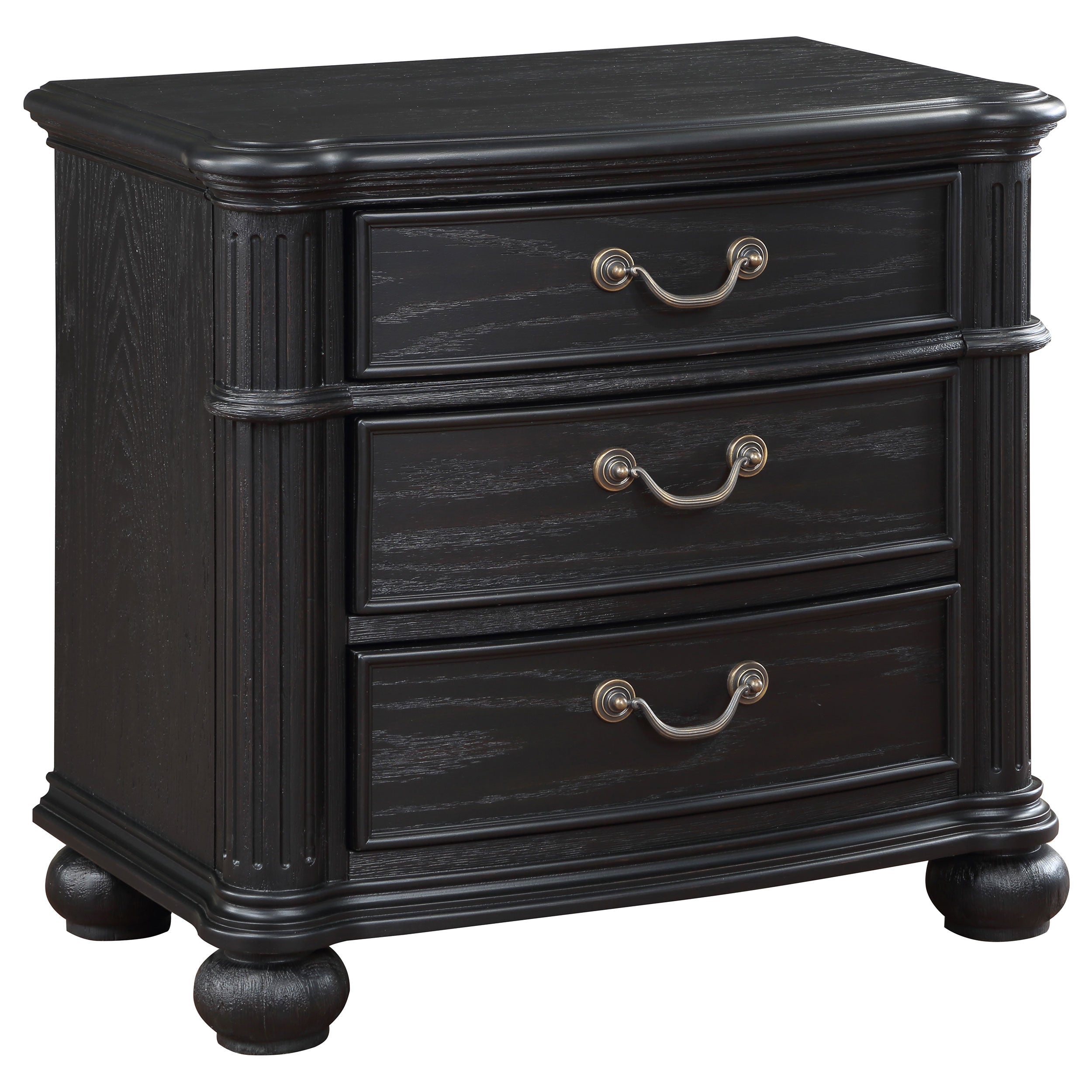 Celina 3-drawer Nightstand Bedside Table Black