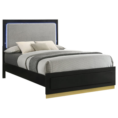 Caraway  Bed with LED Headboard Black and Grey