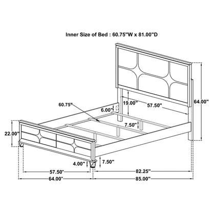 Olivia  Panel Bed LED Headboard Pearl White