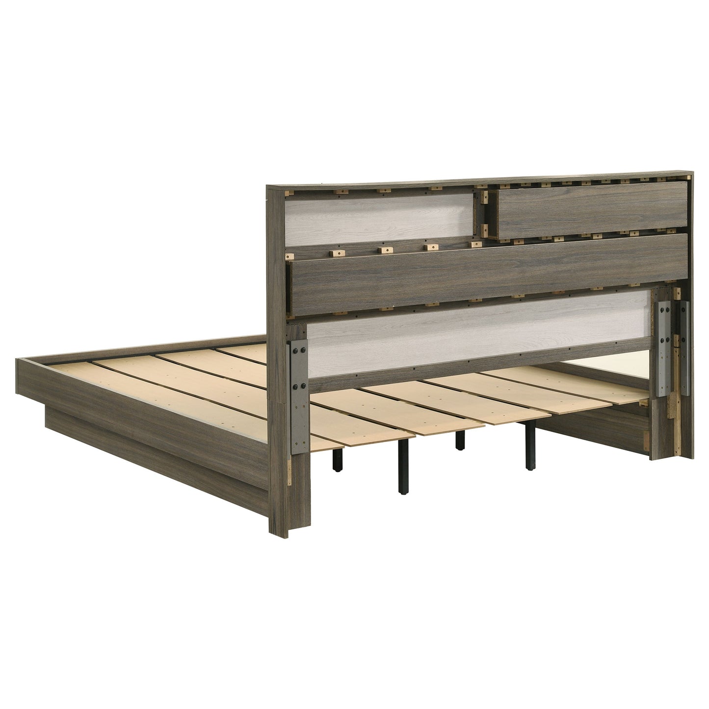 Fenwick  Bed Bookcase Headboard Grey Oak