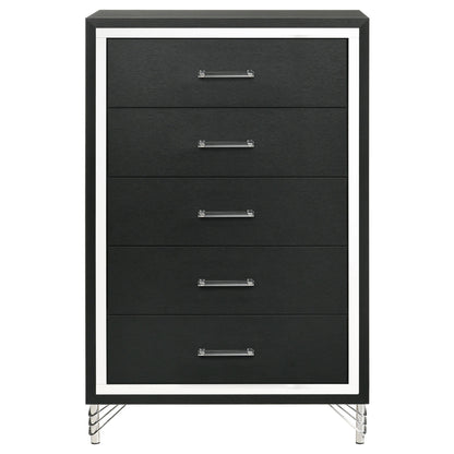 Lucia 5-drawer Bedroom Chest of Drawers Black