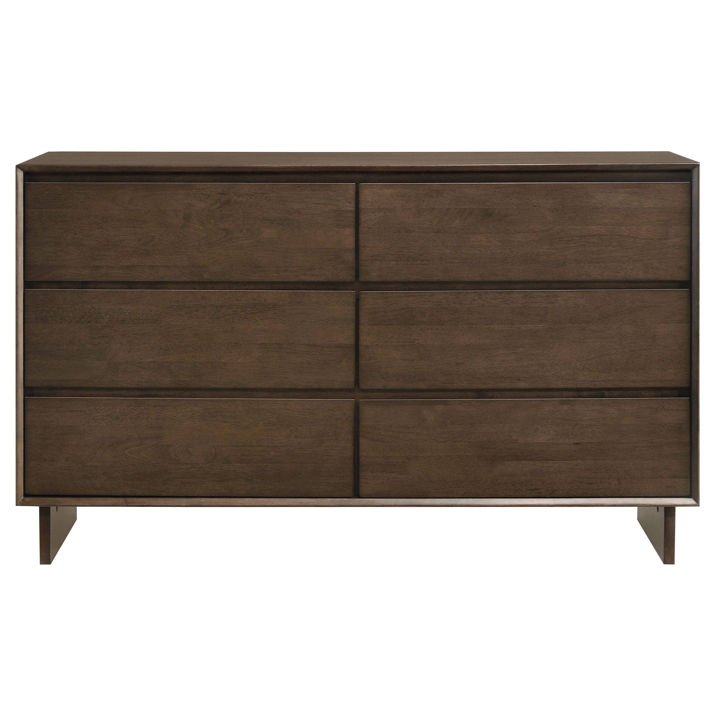 Glenwood 6-drawer Dresser and Mirror Warm Brown