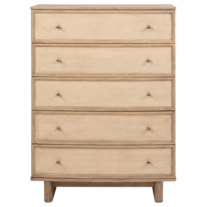 Kailani 5-drawer Bedroom Chest of Drawers Beige Oak