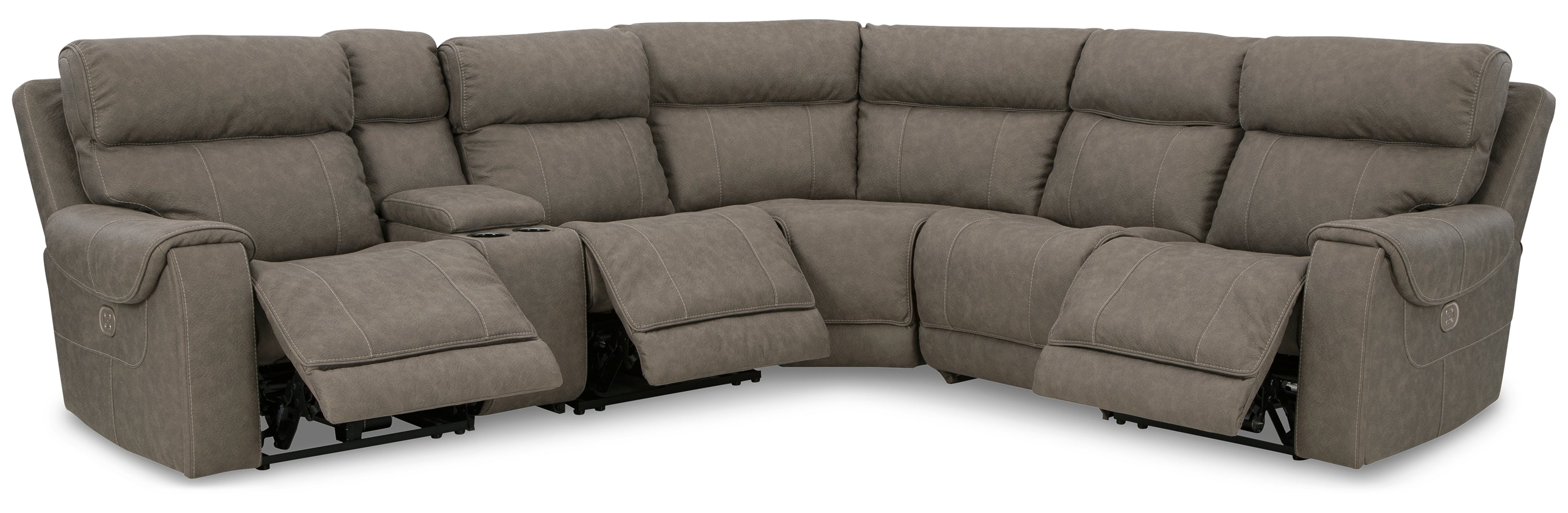 Starbot 3-Piece Power Reclining Sectional Loveseat with Console