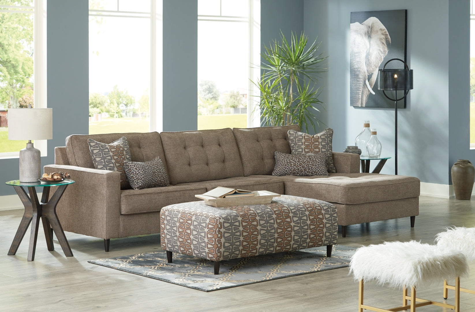 Flintshire 2-Piece Sectional with Ottoman