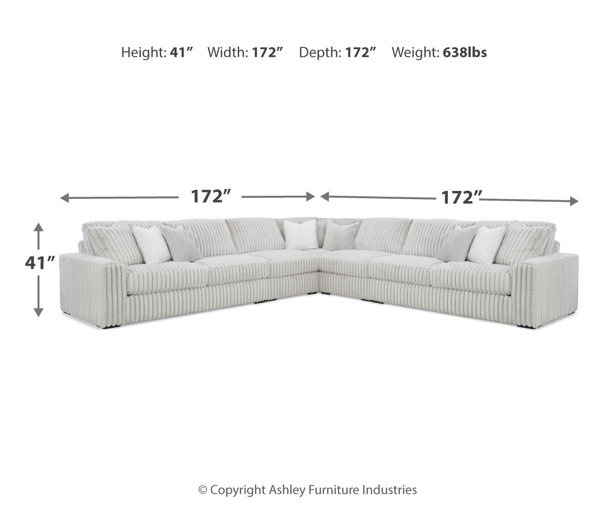 Stupendous 4-Piece Sectional with Ottoman