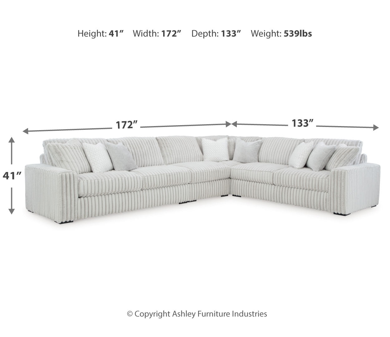 Stupendous 4-Piece Sectional with Ottoman