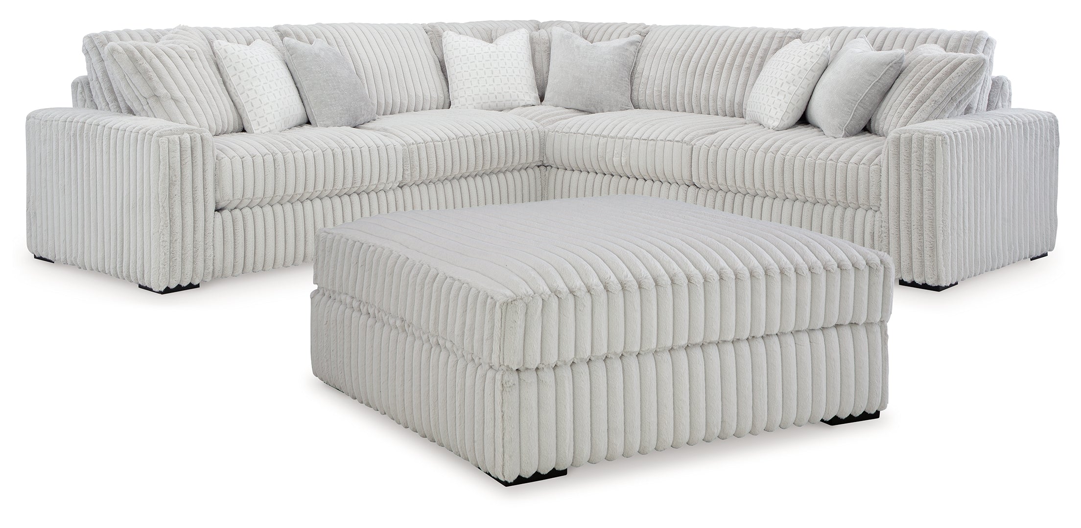 Stupendous 3-Piece Sectional with Ottoman