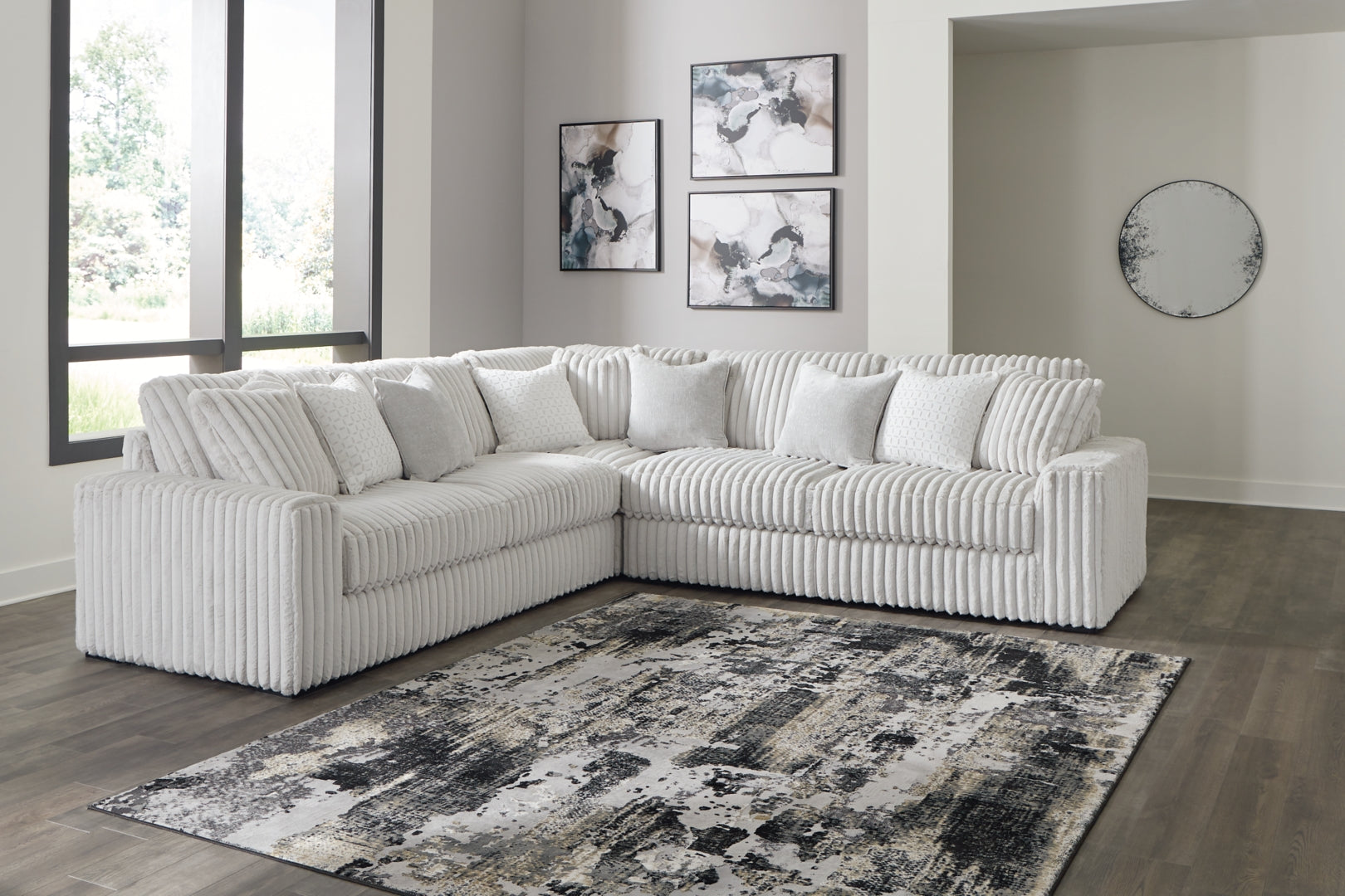 Stupendous 4-Piece Sectional with Ottoman