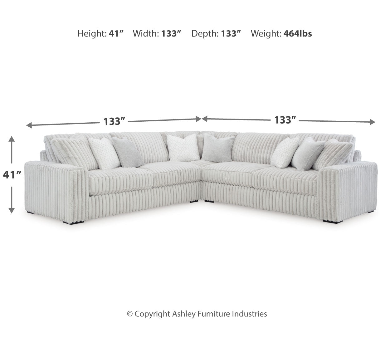 Stupendous 4-Piece Sectional with Ottoman