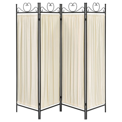 Dove 4-panel Folding Screen Beige and Black