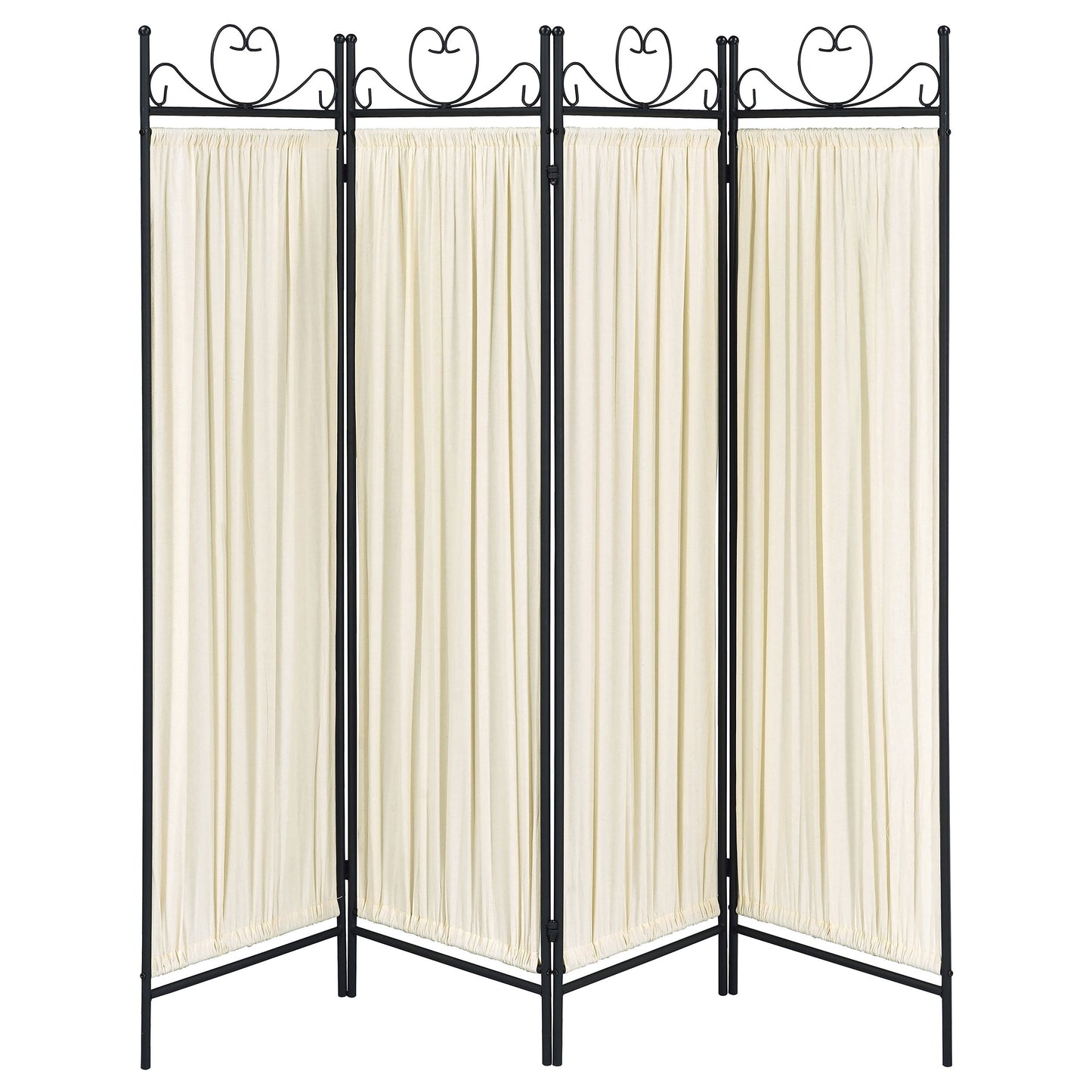 Dove 4-panel Folding Screen Beige and Black