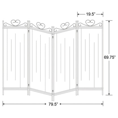 Dove 4-panel Folding Screen Beige and Black