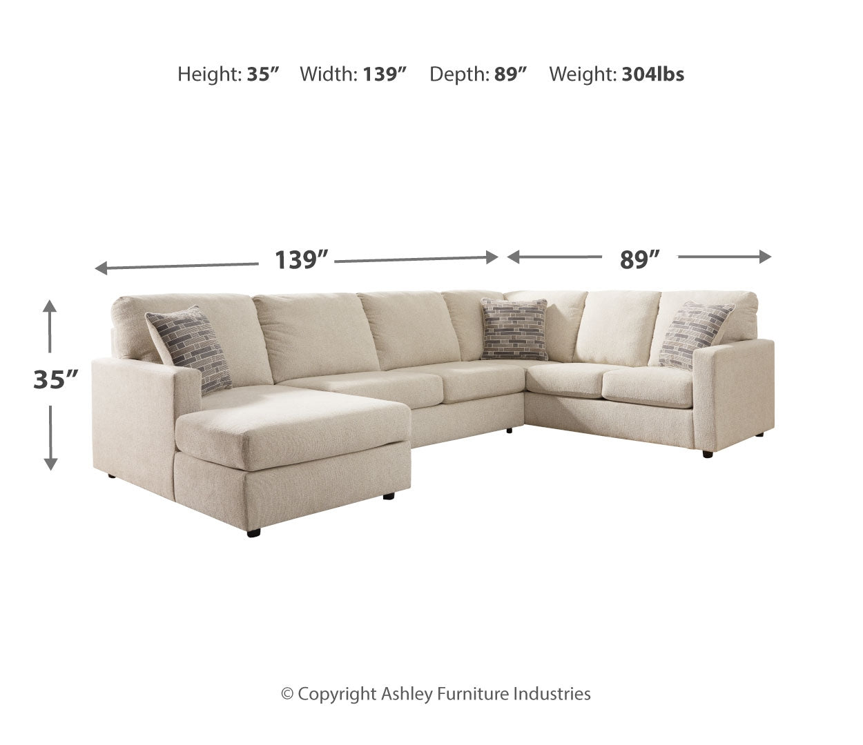 Edenfield 3-Piece Sectional with Chaise