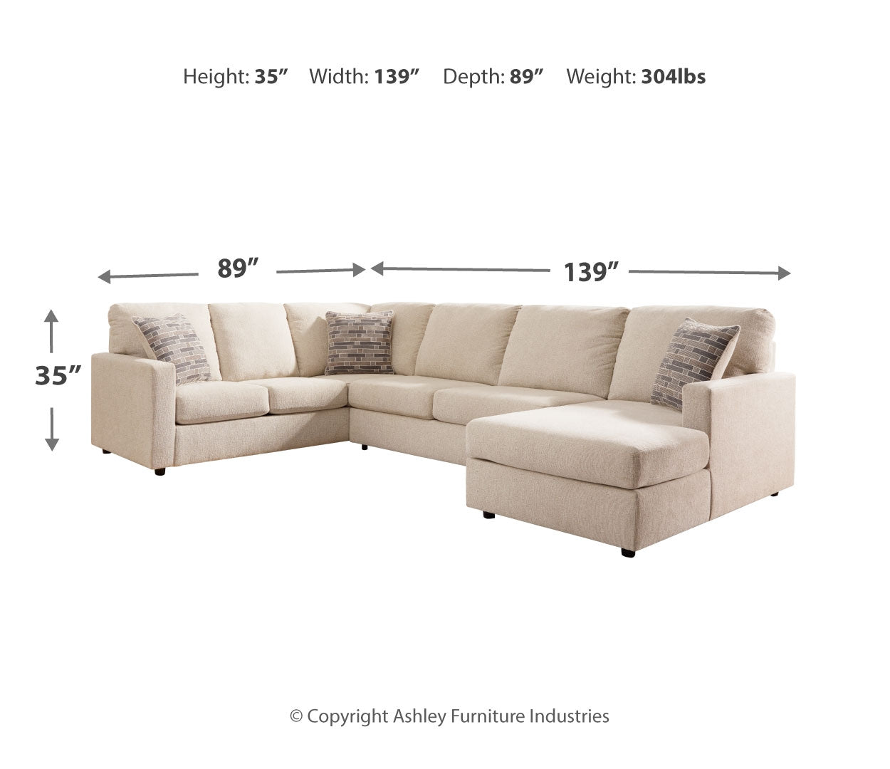 Edenfield 3-Piece Sectional with Chaise