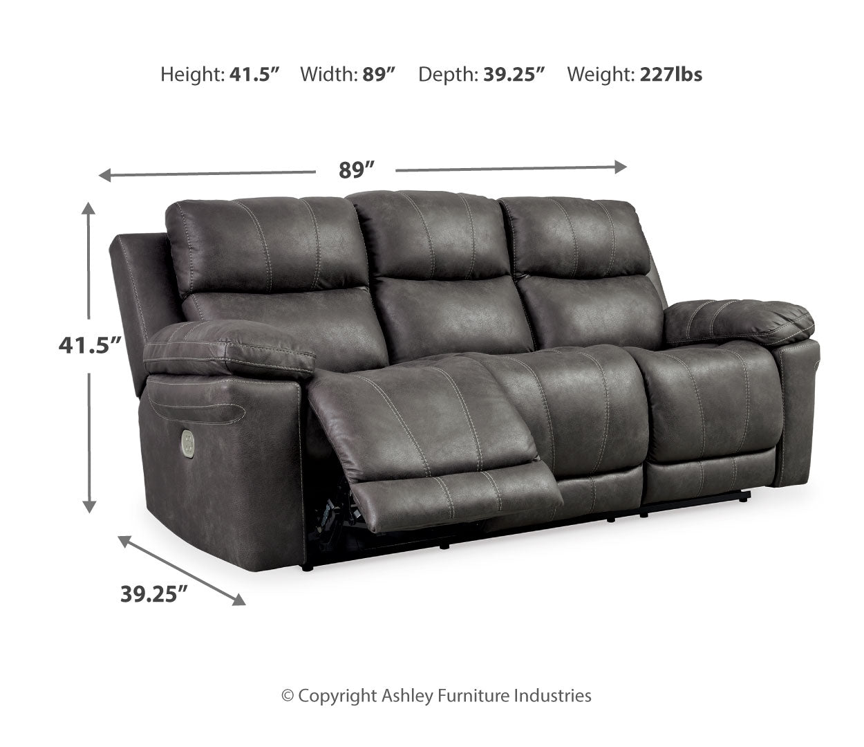 Erlangen PWR REC Sofa with ADJ Headrest