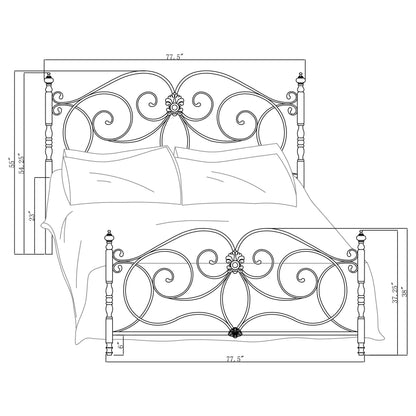 London  Metal Scroll Bed Dark Bronze