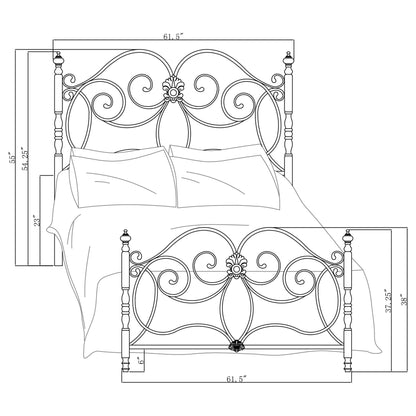 London  Metal Scroll Bed Dark Bronze