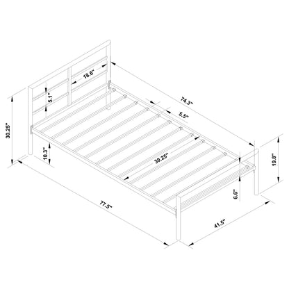 Fisher Twin Metal Bed Gunmetal