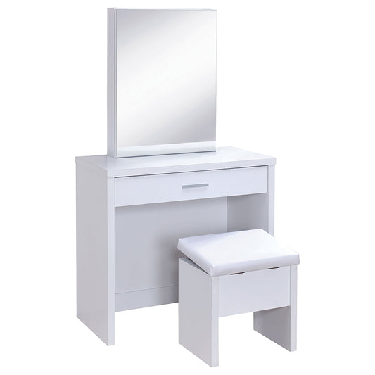 Harvey 2-piece Vanity Set with Lift-Top Stool White