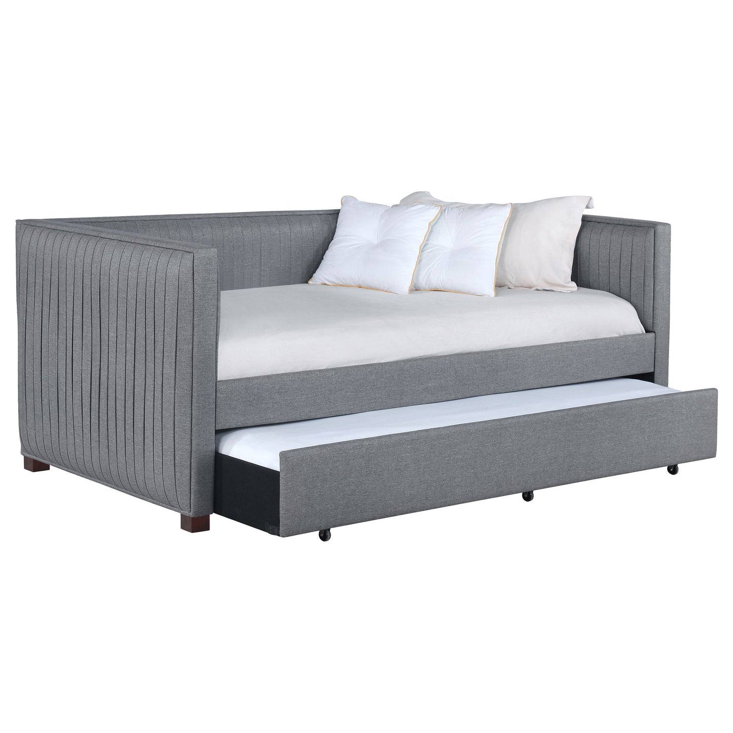 Brodie Upholstered Twin Daybed with Trundle Grey