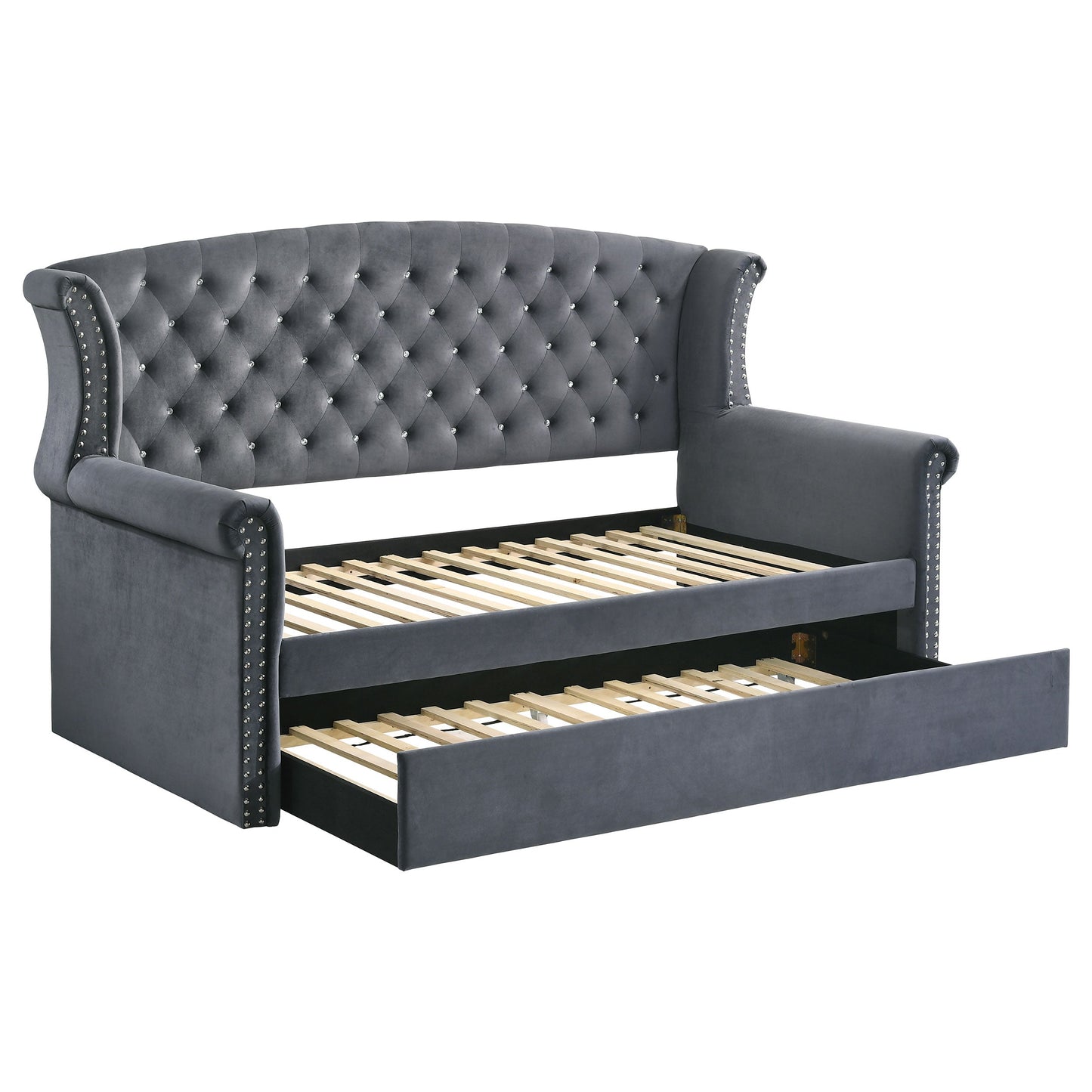 Scarlett Upholstered Tufted Twin Daybed with Trundle