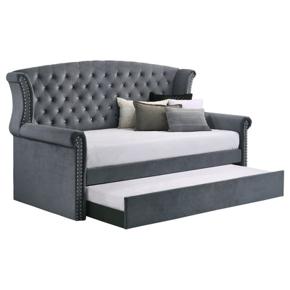 Scarlett Upholstered Tufted Twin Daybed with Trundle