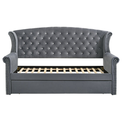 Scarlett Upholstered Tufted Twin Daybed with Trundle