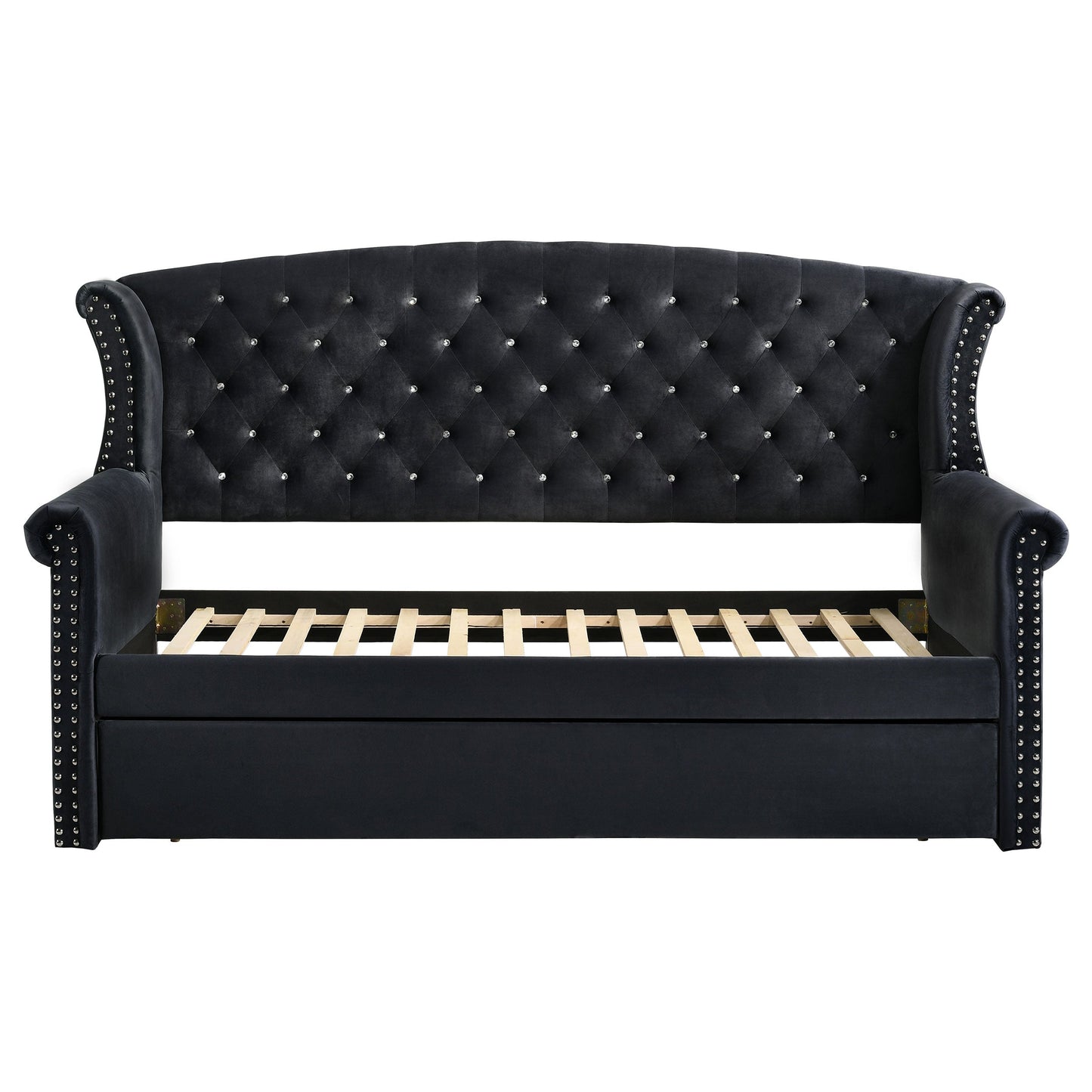 Scarlett Upholstered Tufted Twin Daybed with Trundle