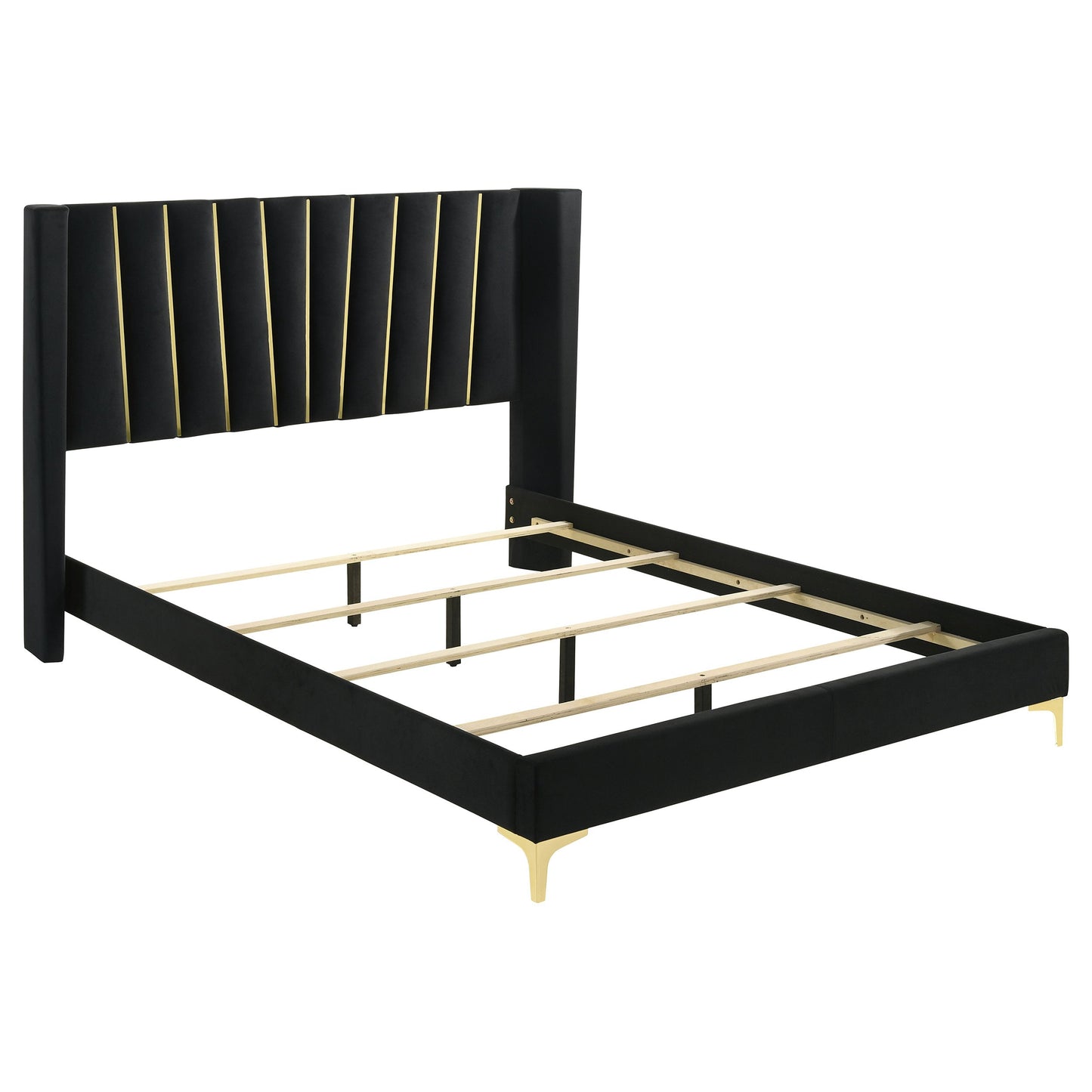 Kendall Upholstered Tufted  Panel Bed Black