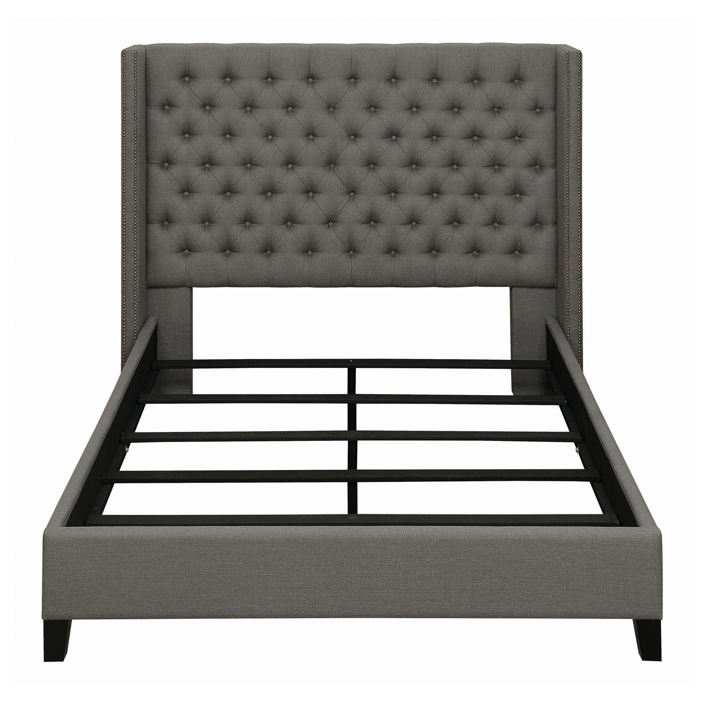 Bancroft Demi-wing Upholstered  Bed Grey