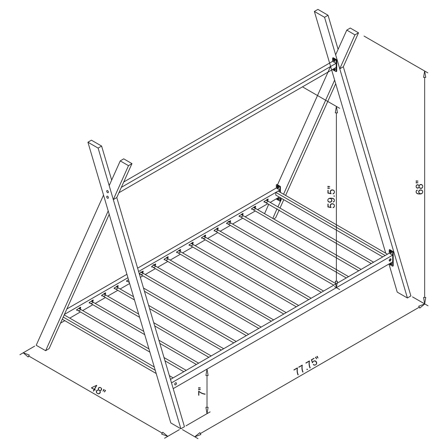 Fultonville Twin Metal Tent Bed Pink