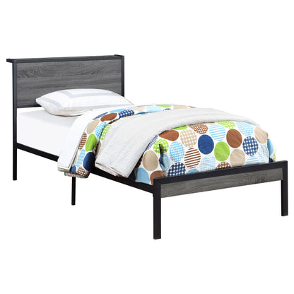 Ricky  Platform Bed Grey and Black