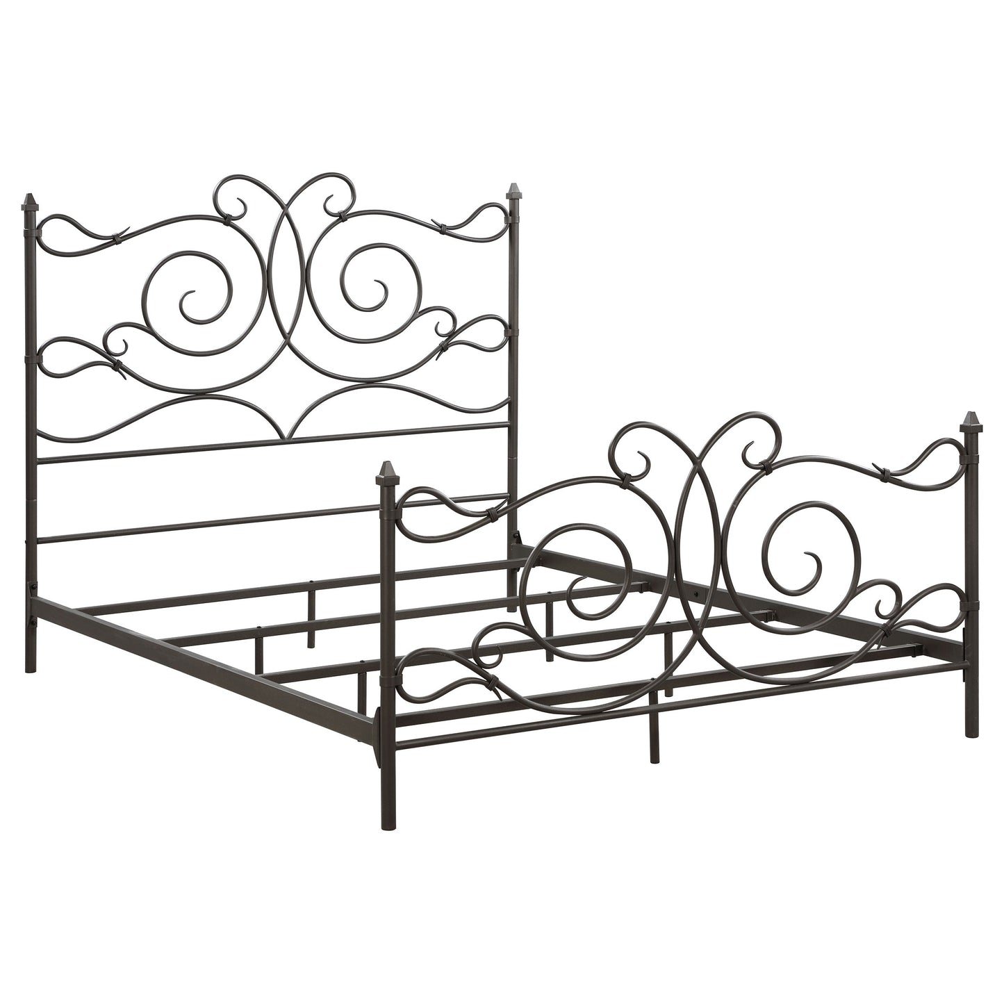 Parleys  Metal Bed with Scroll Headboard Dark Bronze