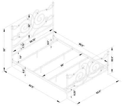 Parleys  Metal Bed with Scroll Headboard Dark Bronze