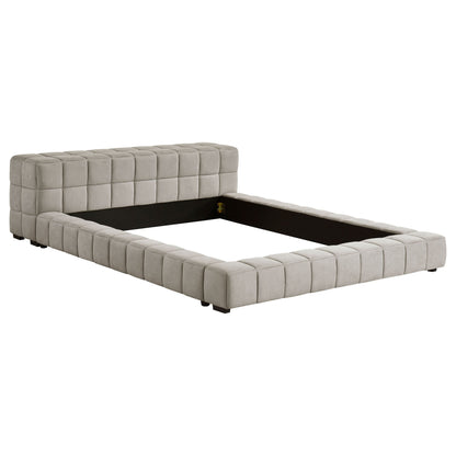 Trinity Upholstered  Platform Bed Light Taupe