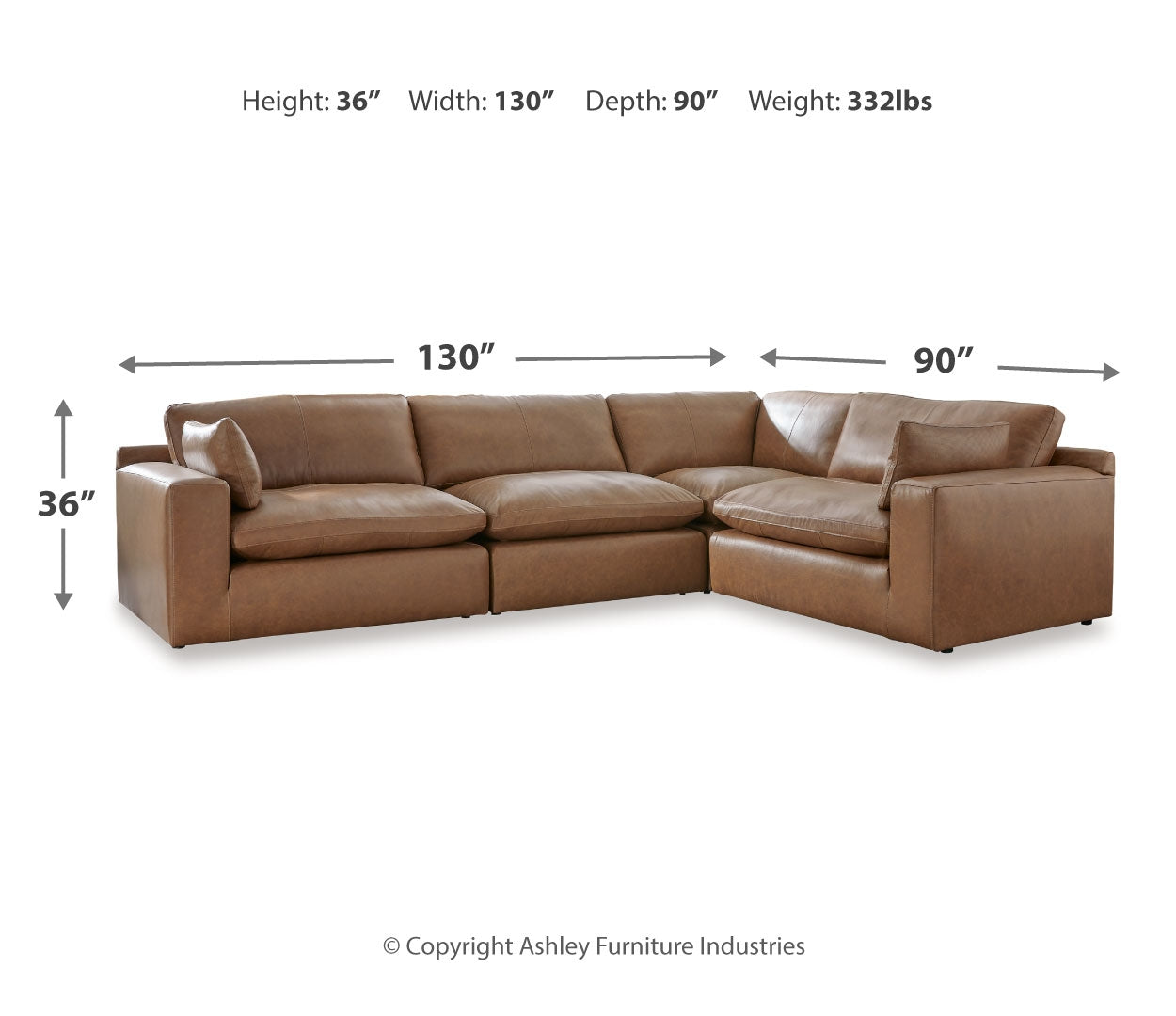 Emilia 4-Piece Sectional with Ottoman