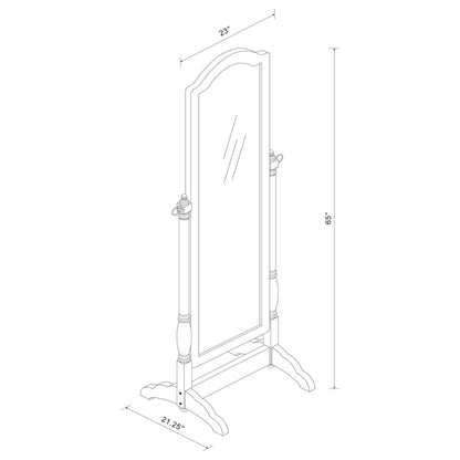 Cabot Rectangular Cheval Mirror with Arched Top Merlot