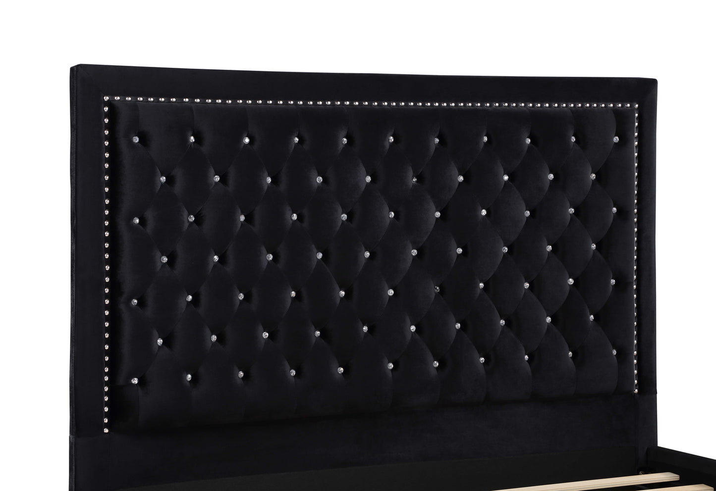 Hailey Upholstered Tufted Platform  Bed Black