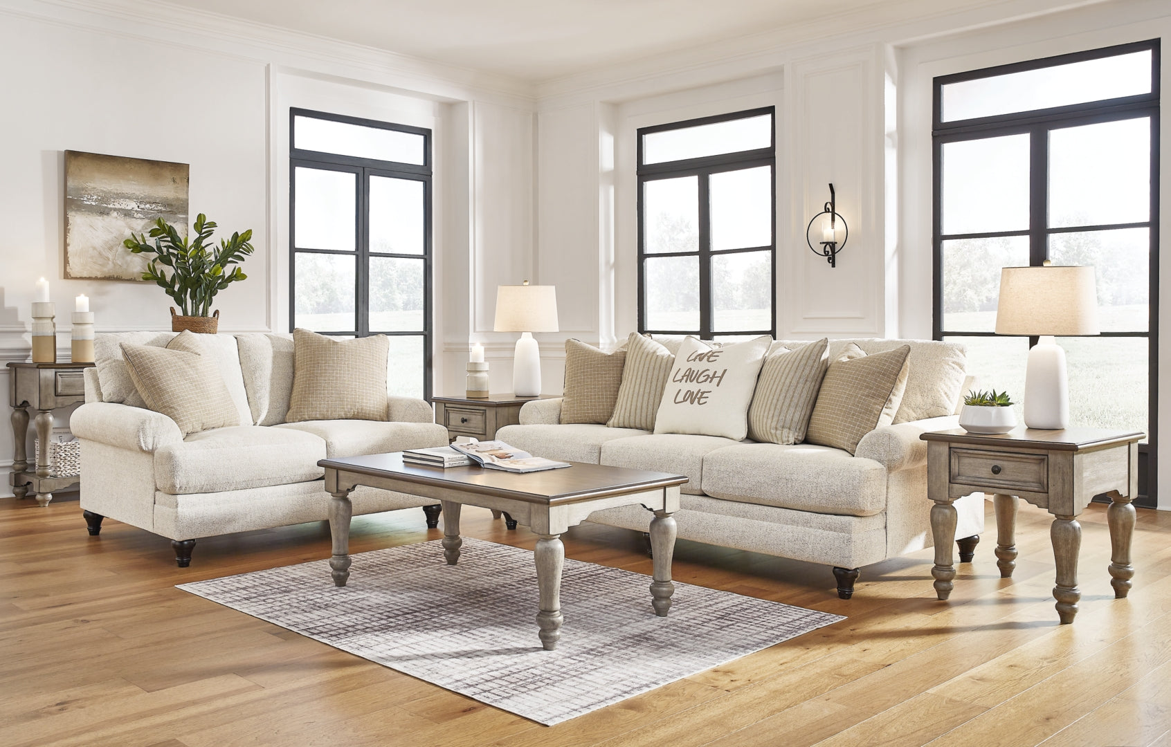 Valerani Sofa, Loveseat, Chair and Ottoman