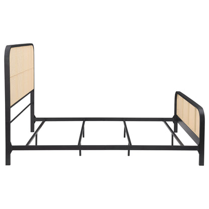 Lanewood Open Cane Rattan Metal  Bed Black