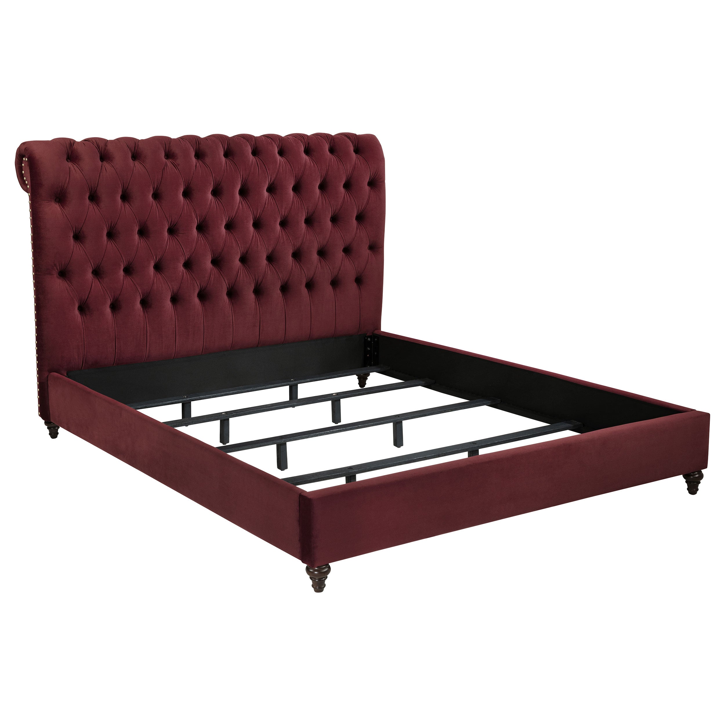 Devon 4-piece Queen Bedroom Set Wine Red and Dark Oak