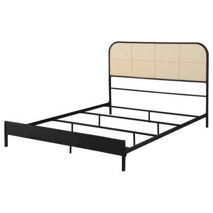 Amherst Radio Weave Rattan Metal  Bed Black