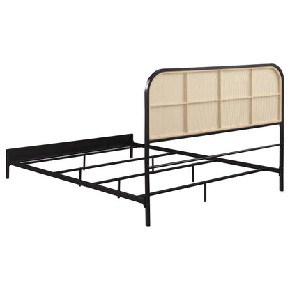 Amherst Radio Weave Rattan Metal  Bed Black