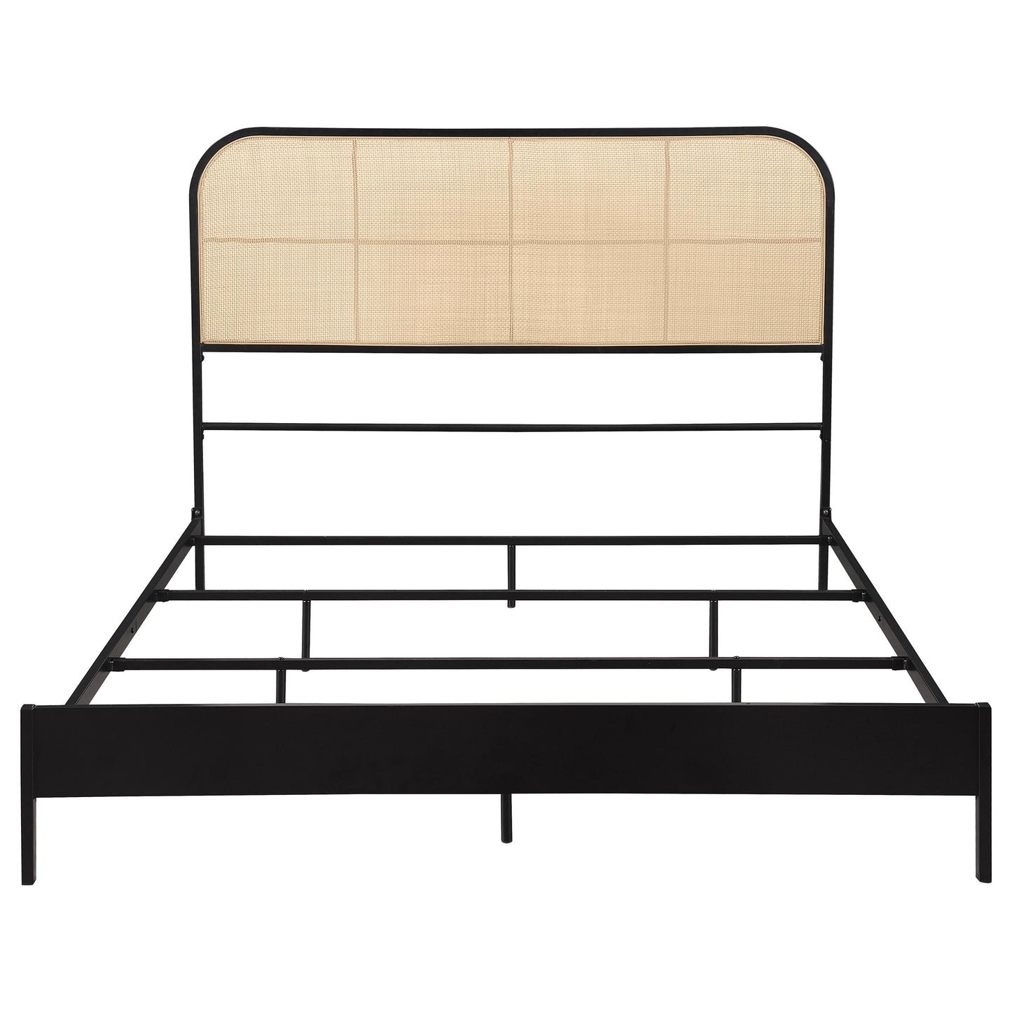 Amherst Radio Weave Rattan Metal  Bed Black