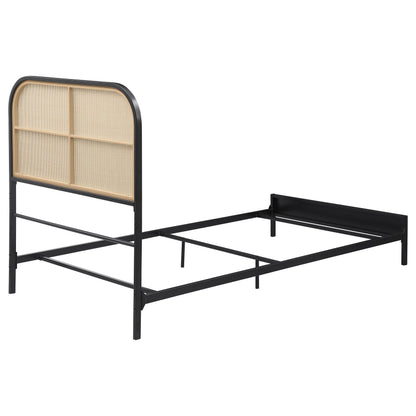 Amherst Radio Weave Rattan Metal  Bed Black