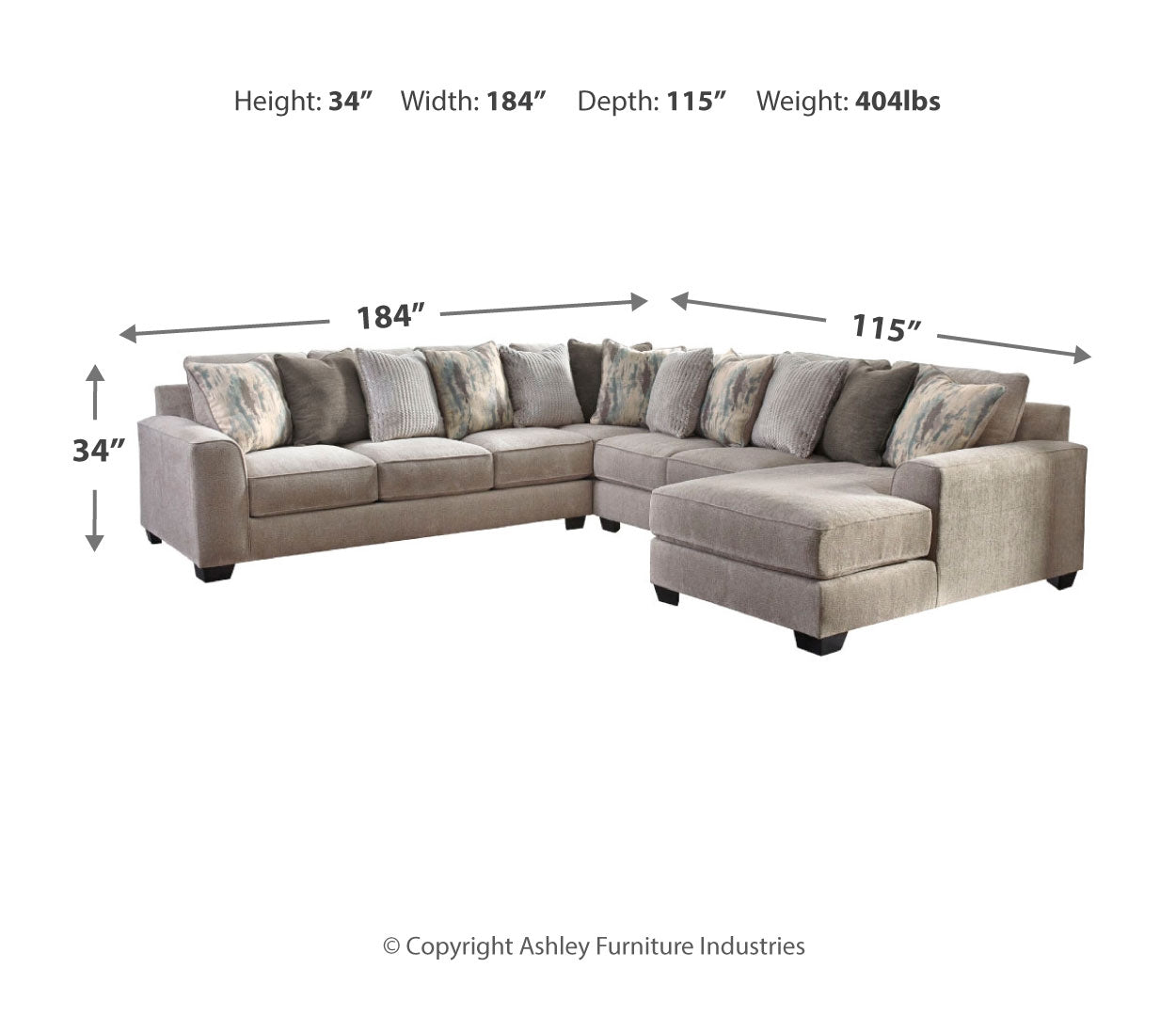 Ardsley 4-Piece Sectional with Chaise