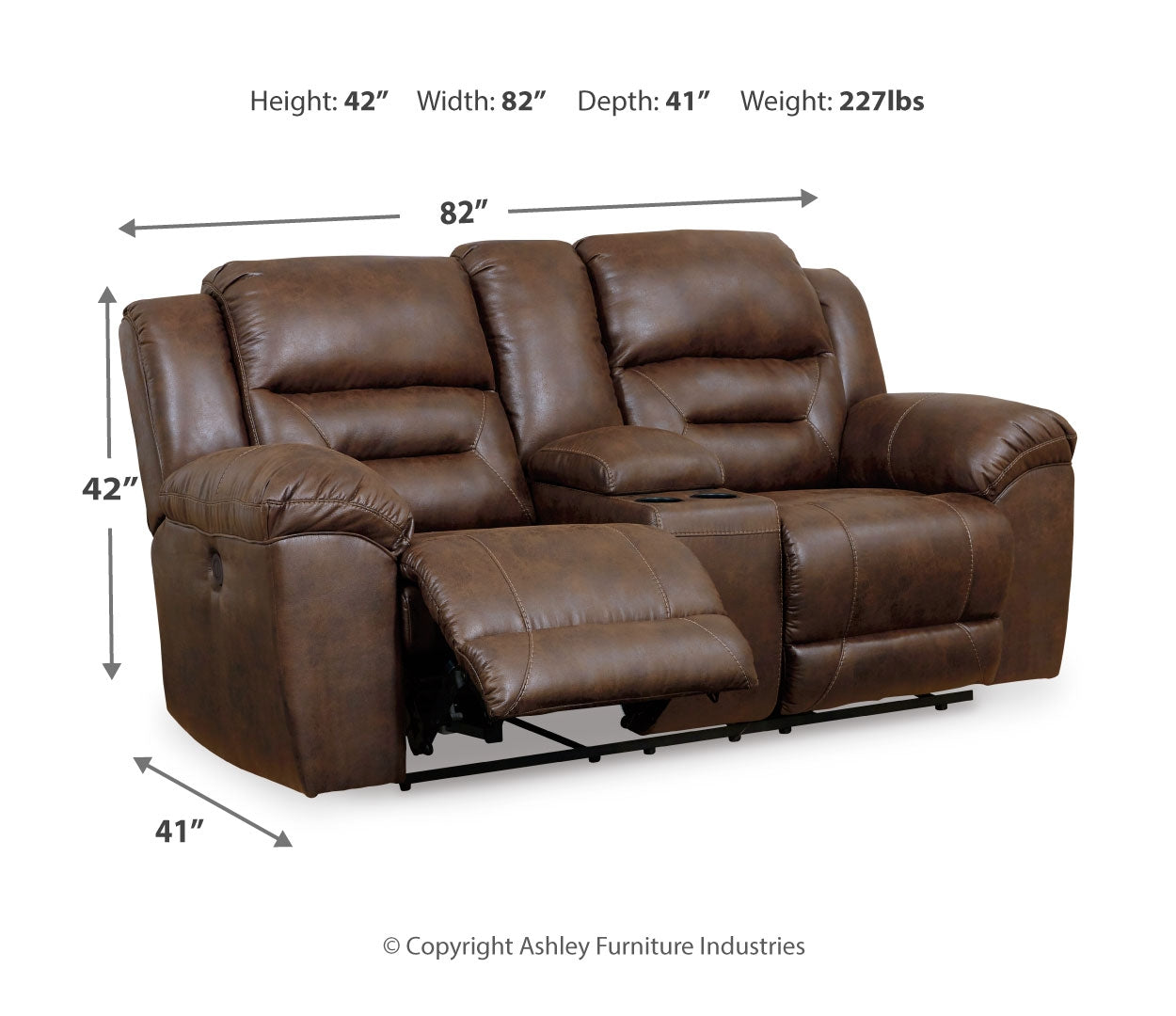 Stoneland DBL REC PWR Loveseat w/Console